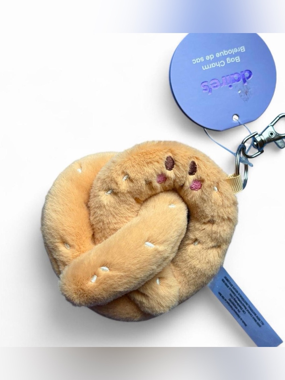 Plush Pretzel Keychain - Soft Tan Kids Accessory
